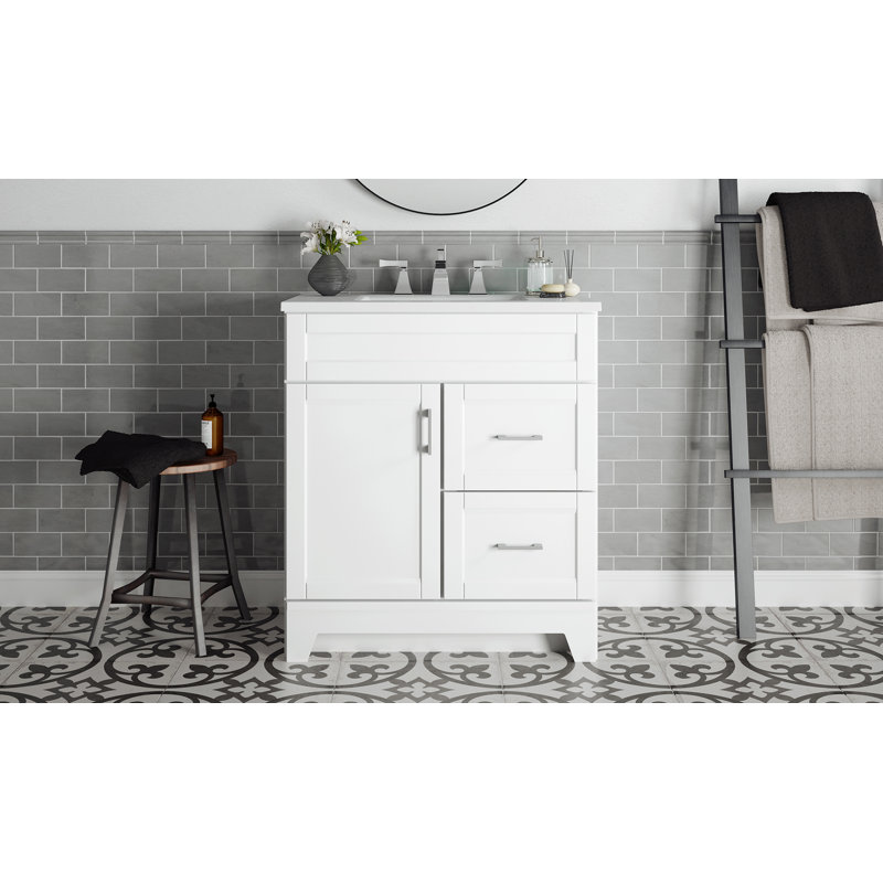 Rosecliff Heights Estelle 30.5'' Single Bathroom Vanity with Marble Top